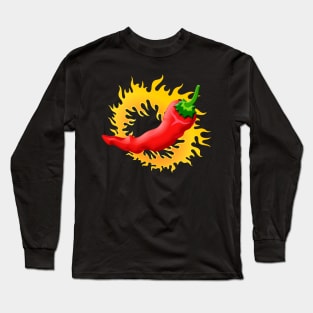 Pepper with Flame Long Sleeve T-Shirt